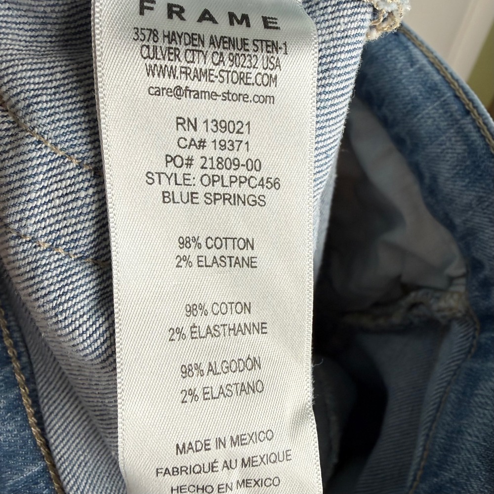 FRAME Le Palazzo Crop Jeans Blue Springs Stretch Flare Wide Leg Comfy Size 27 - Picture 6 of 7
